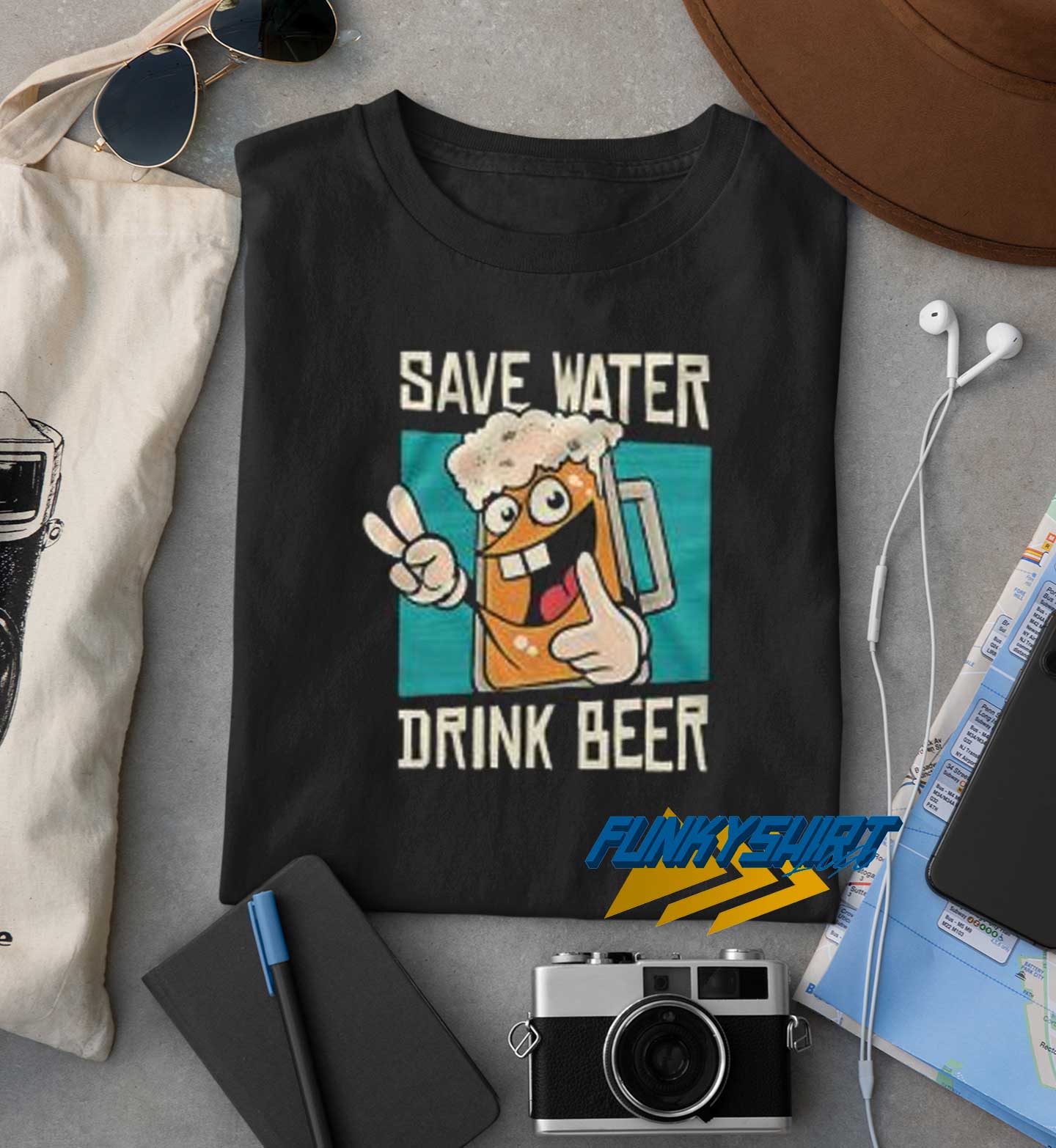 Save Water Drink Beer Logo t shirt - funkytshirt