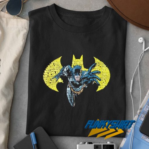 Bat Symbol in Word Mosaic t shirt