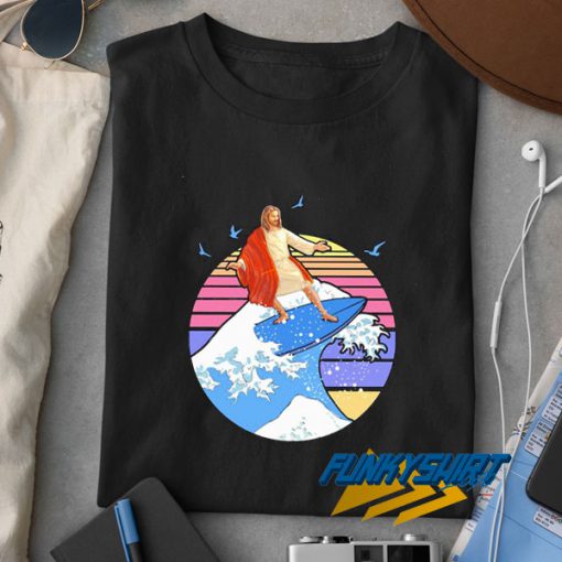 Jesus Surf Cartoon Meme t shirt
