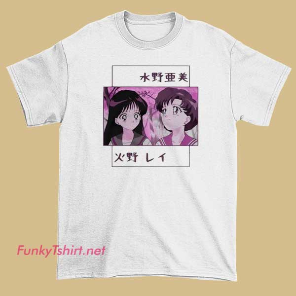 A Sailor Mercury aesthetic T-shirt with a dreamy, pastel-colored design inspired by the anime character.