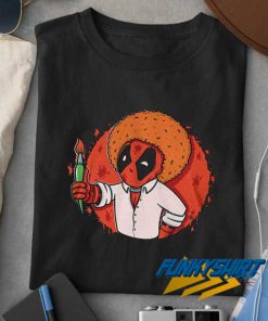 Deadpool Bob Ross Paintbrush t shirt