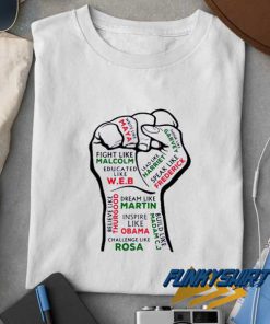 Justice Fight Malcolm Hands t shirt